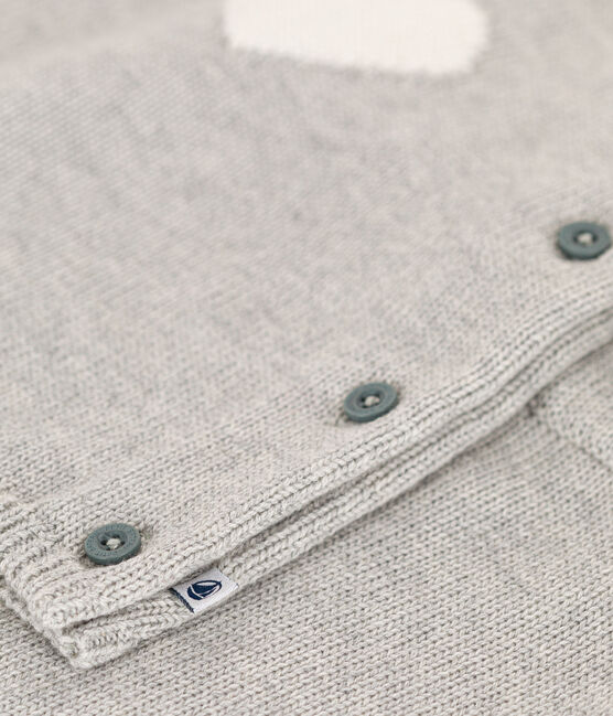 Ensemble en tricot laine et coton motif coeur bébé