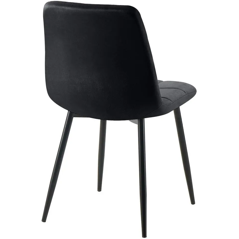 CLP Eetkamerstoel Antibes zwart Frame - Fluweel - zwart