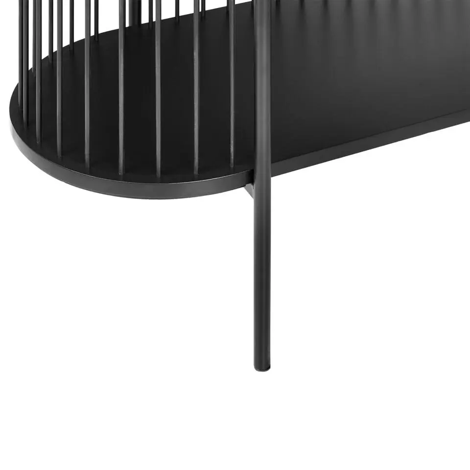 BIRSON - Opbergkast 2 planken - Zwart - MDF