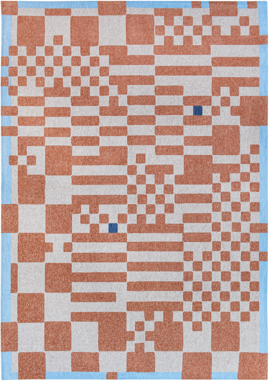 Ecorugs vloerkleed Chess oranje 200x280 cm