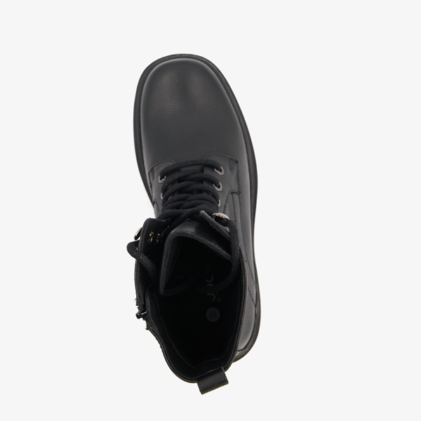 Harper leren dames veterboots zwart