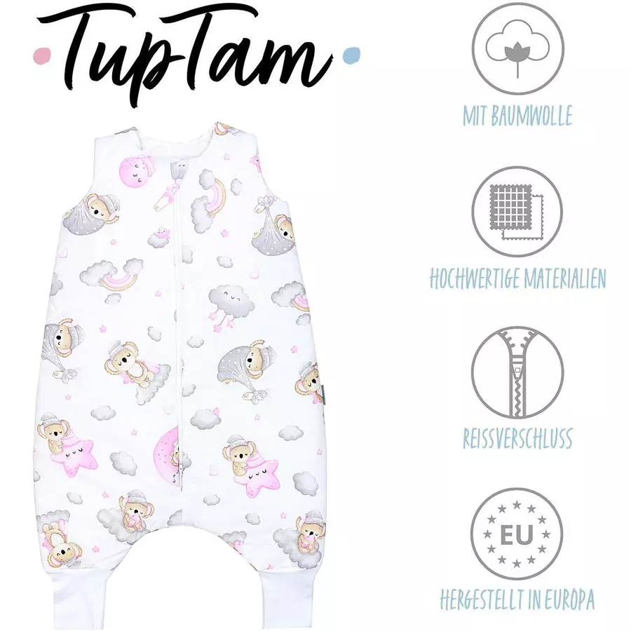 TupTam Baby Winter Schlafsack mit Beinen graurosa