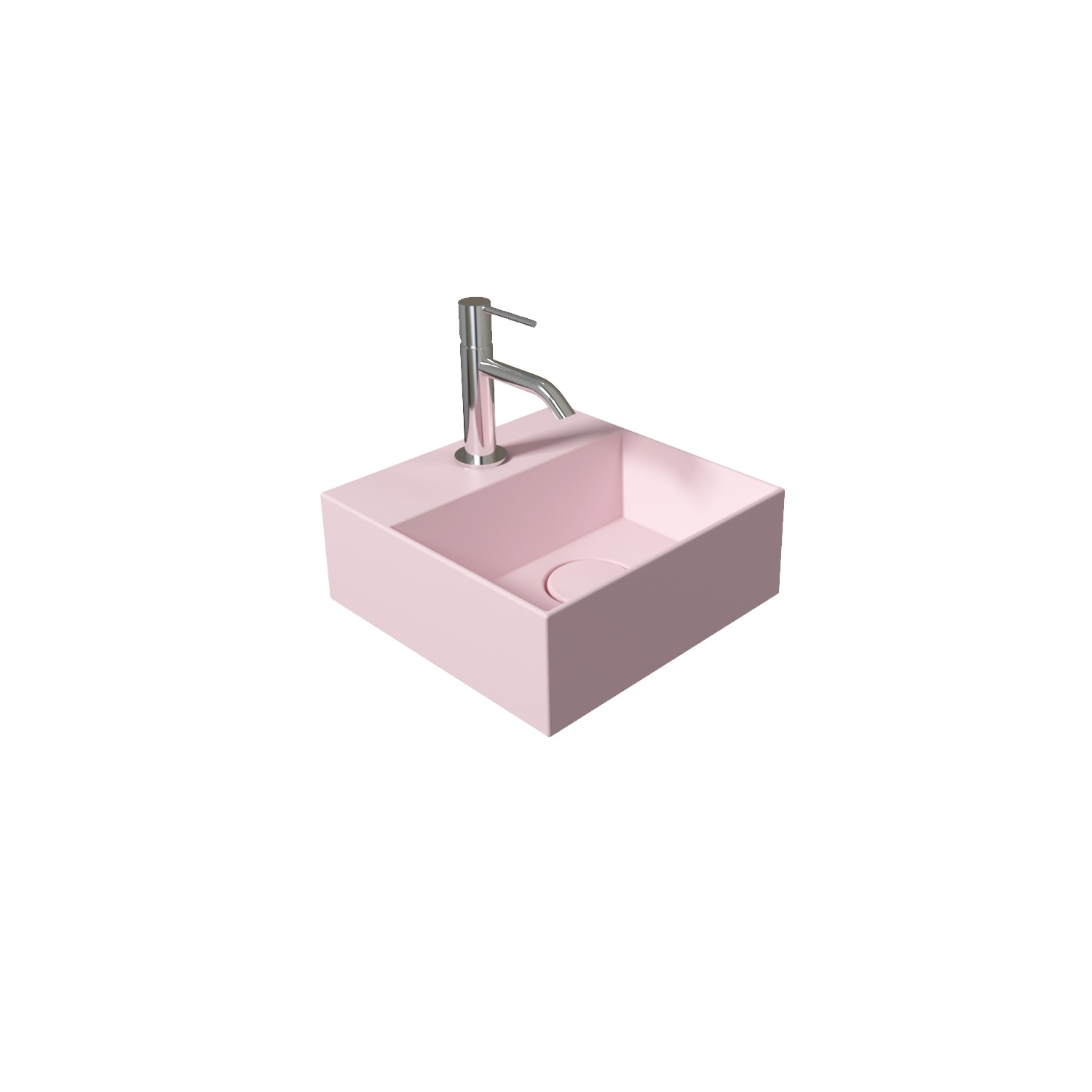 Salenzi Spy Fontein met clickwaste 30x30 cm mat roze