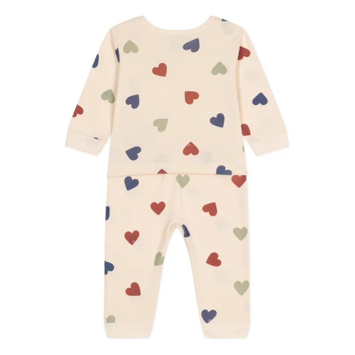 Petit Bateau Pyjama Melou Cœurs | Beige