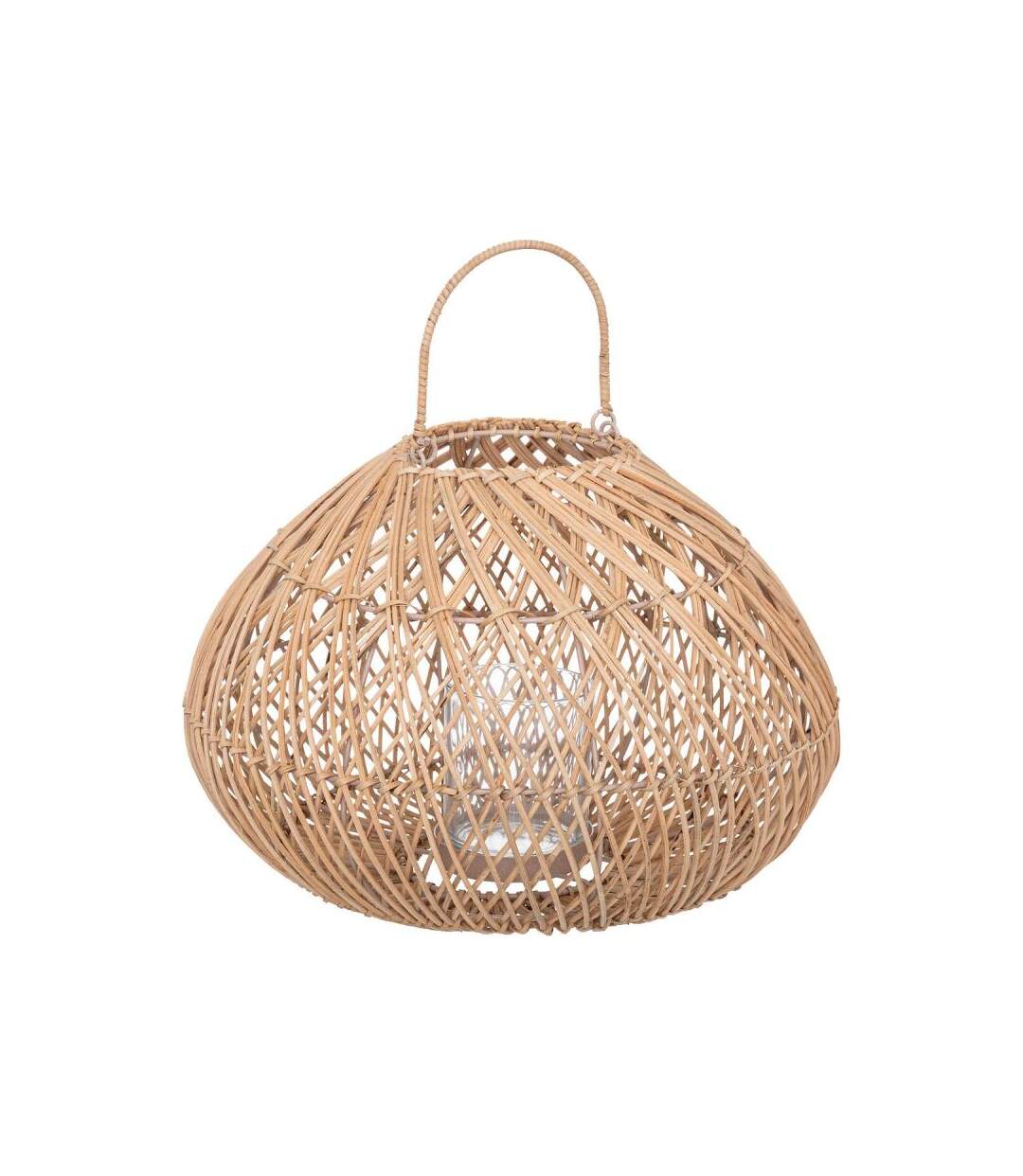 Lanterne Déco en Rotin Lour 38cm Beige