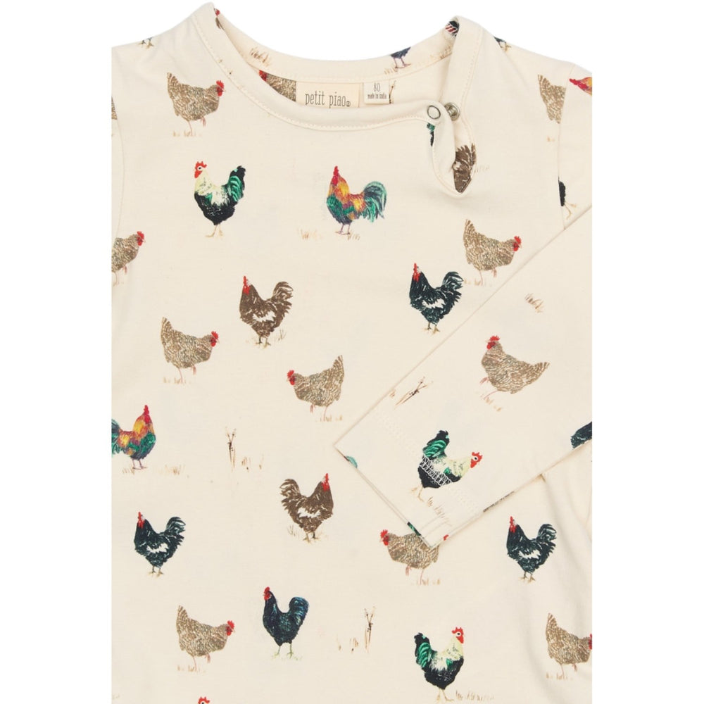 Køb Petit Piao Eggnog Rooster AOP PPStar L_S Body