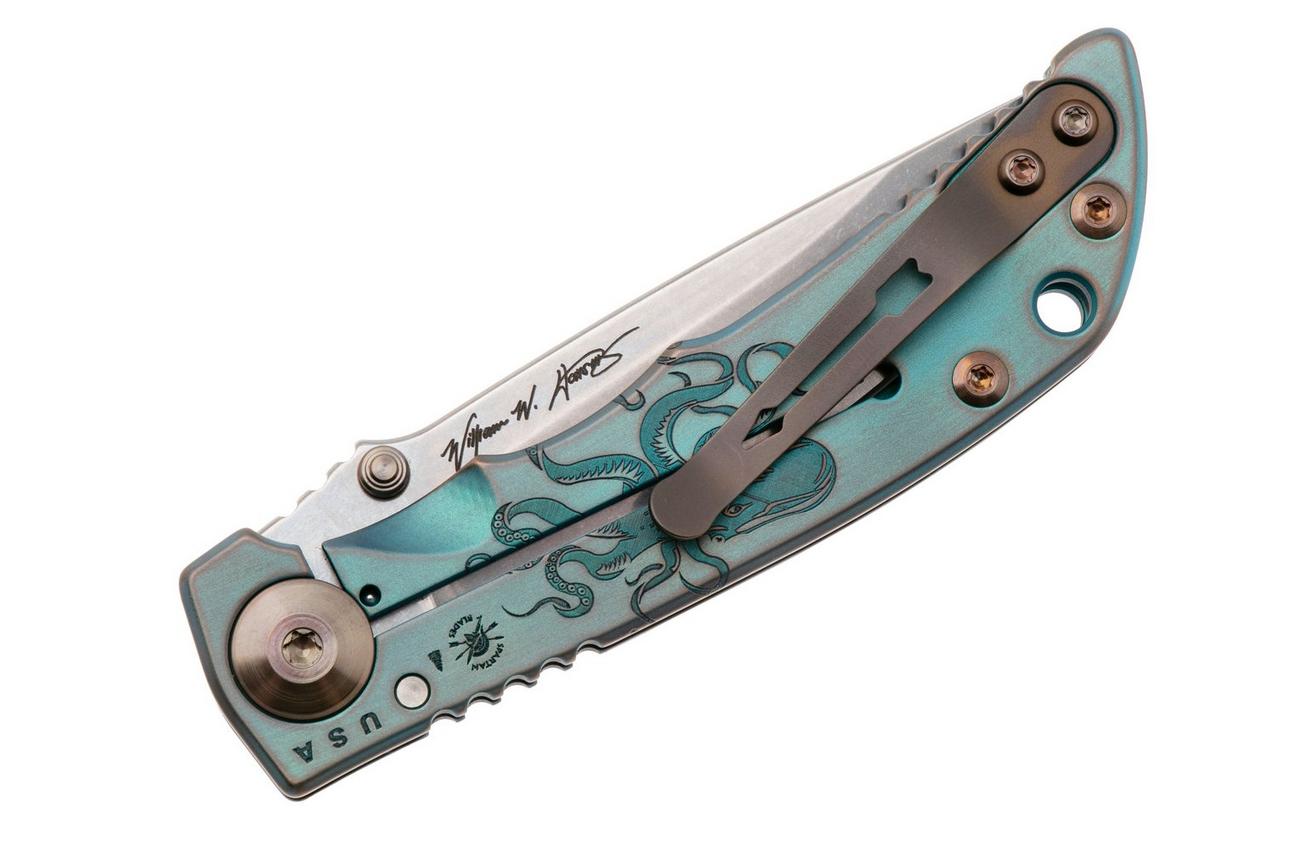 Spartan Harsey Folder 3.25 SF10C-KRAKEN, Stonewashed CPM MagnaCut, Kraken Green/Bronze/Gold Anodized Titanium zakmes