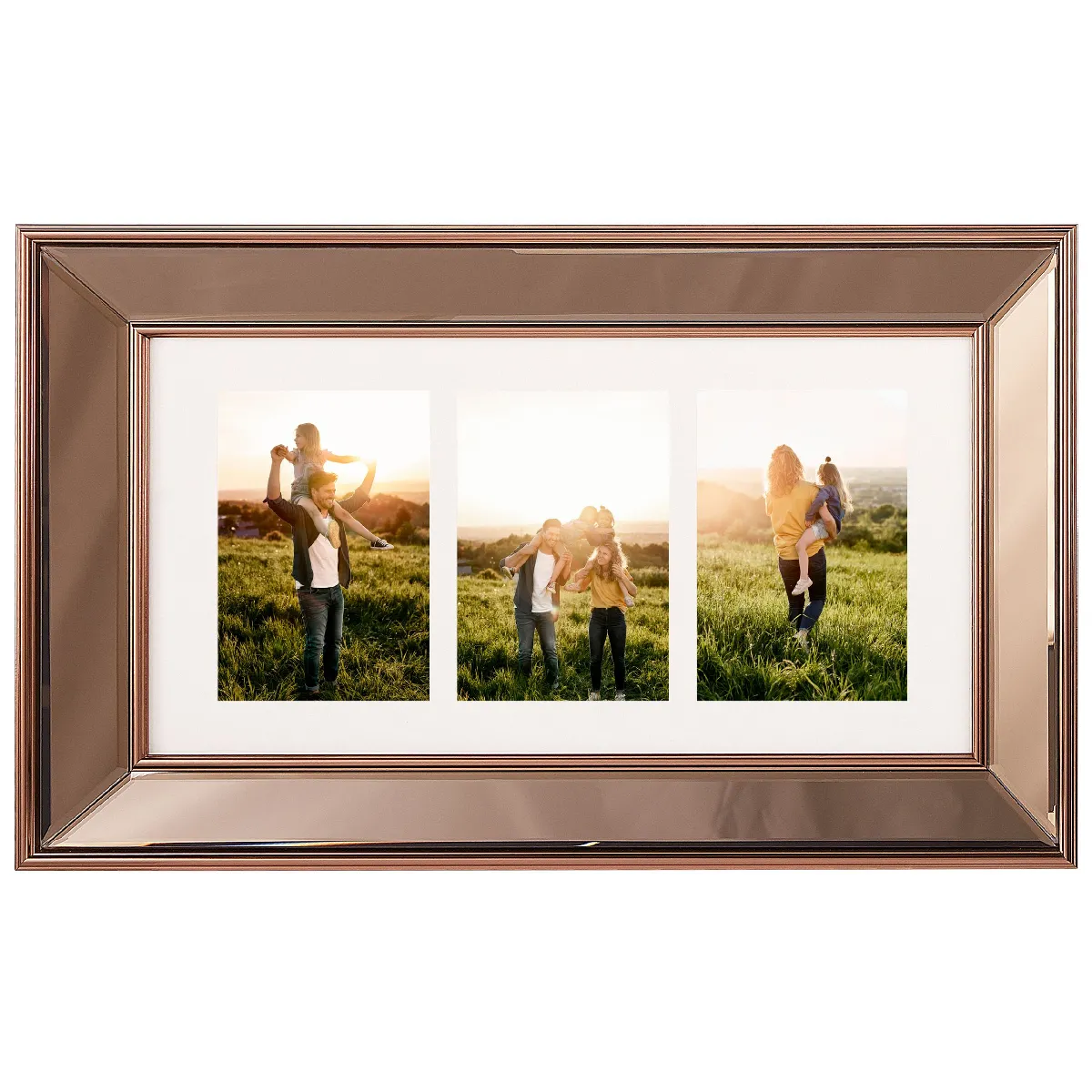 BELIANI Cadre pour 3 photos DABOLA Cuivré