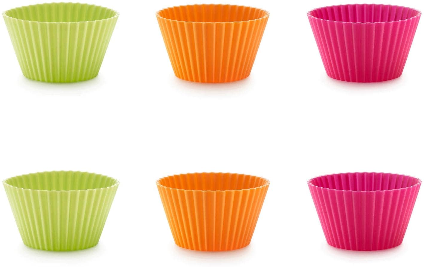 Muffin Backform Silikon, mehrfarbig, 6er SetMuffinförmchen