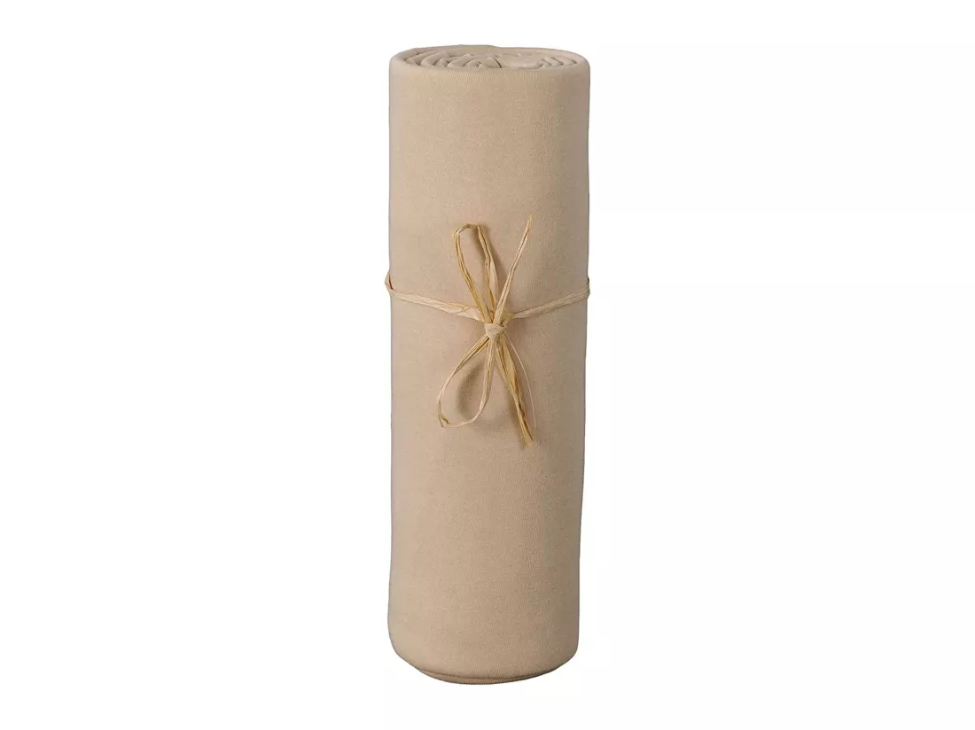 Drap housse bébé jersey bio cappuccino 60x120