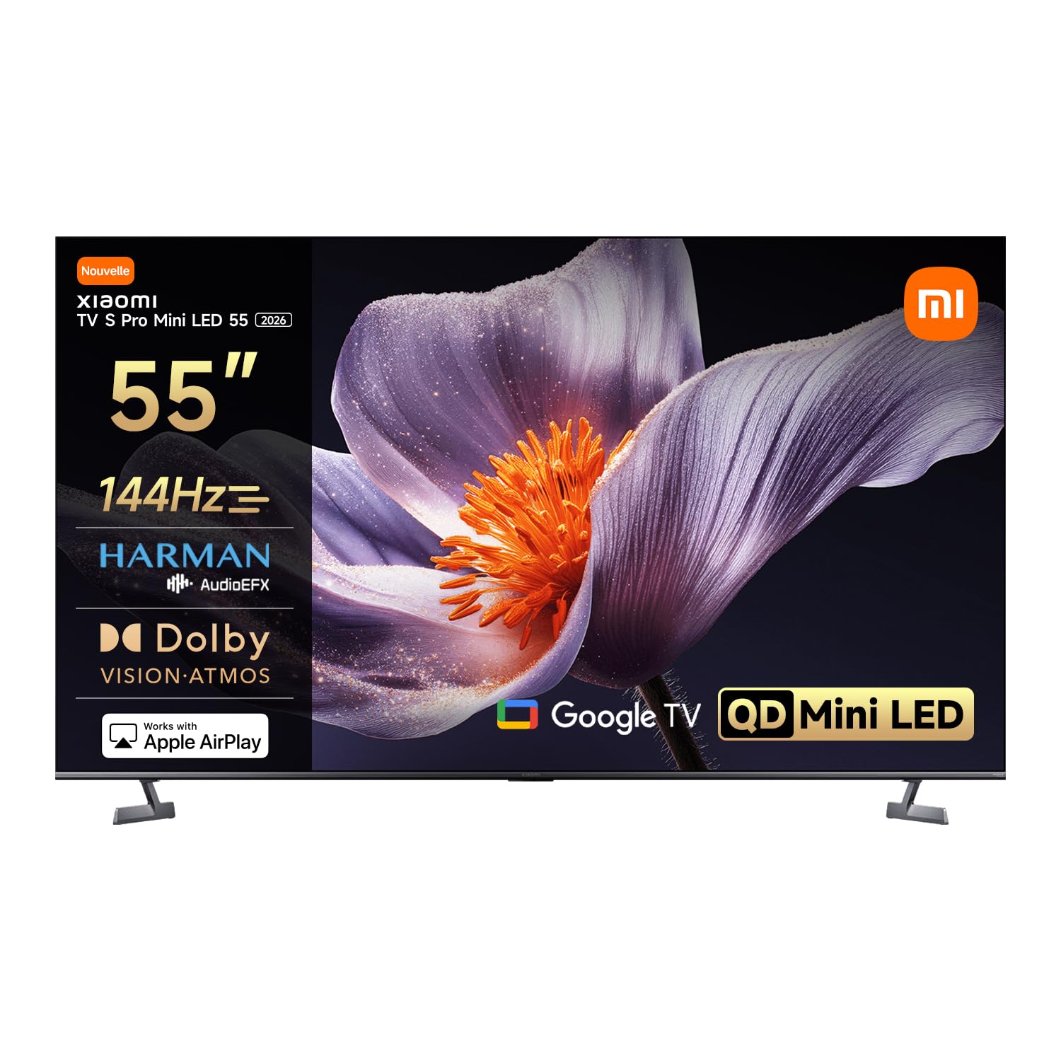 XIAOMI TV S Pro Mini LED 55, Smart TV, Dolby Vision, Dolby Atmos, QLED 4K, 144Hz, Google TV, HDR10+, Triple Tuner, DVB T2, MEMC, DTS-X, Harman AudioEF