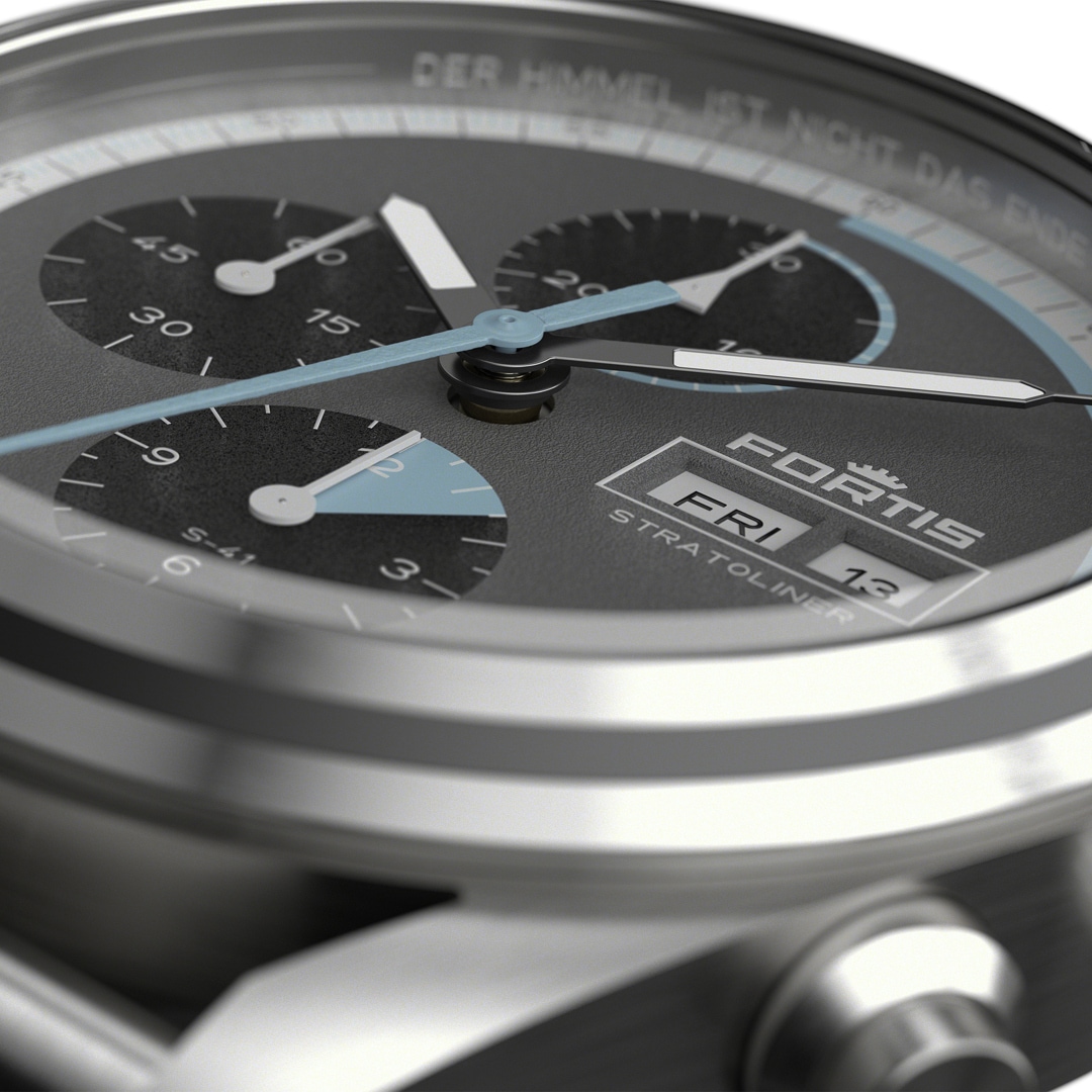 Fortis Stratoliner S-41 Cosmic Gray Block Bracelet