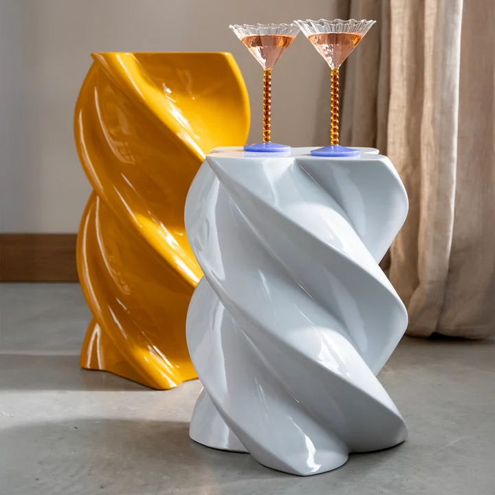 &klevering - Marshmallow Beistelltisch 54 x Ø 29,5 cm, ocker