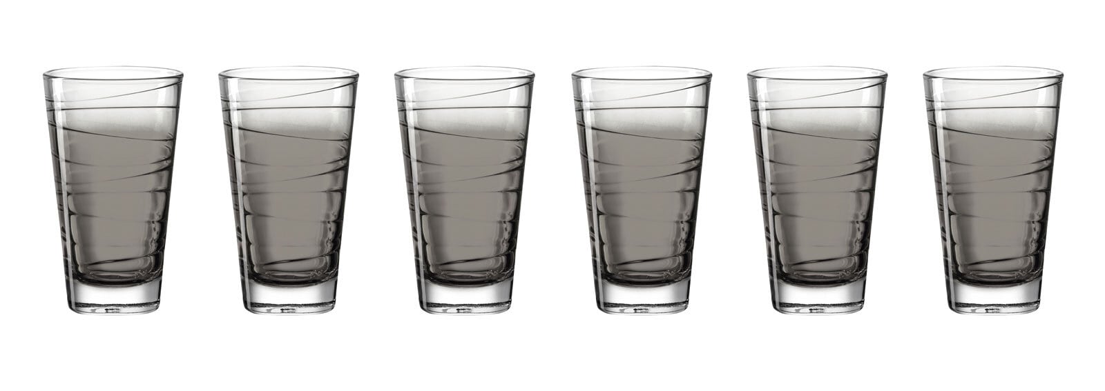 LEONARDO Longdrinkglas VARIO BASALTO 6er Set - je 280 ml anthrazit