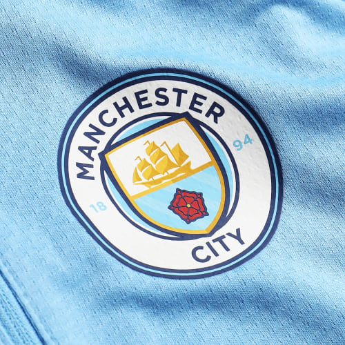 Sweat Col Zippé Manchester City 772858 Bleu Clair