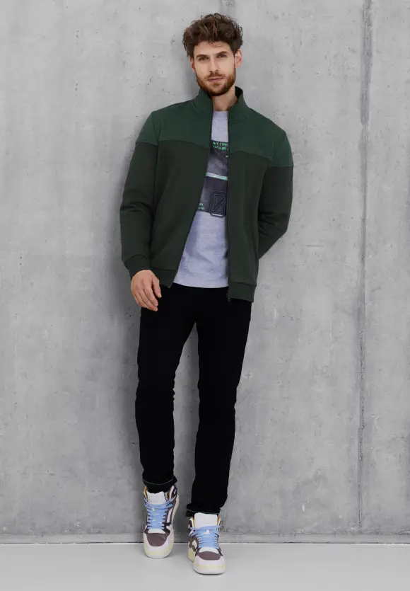 Colourmix Troyer Sweatjacke - dark green