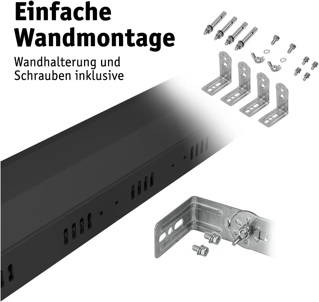 WALTER Professional Infrarot Wandheizstrahler 2000 W, moderne Karbon-Infrarot Technik, energieeffizient & blitzschnell aufgeheizt, Terrassenheizer, 2 Heizstufen, mit Fernbedienung, inkl. Wandhalterung