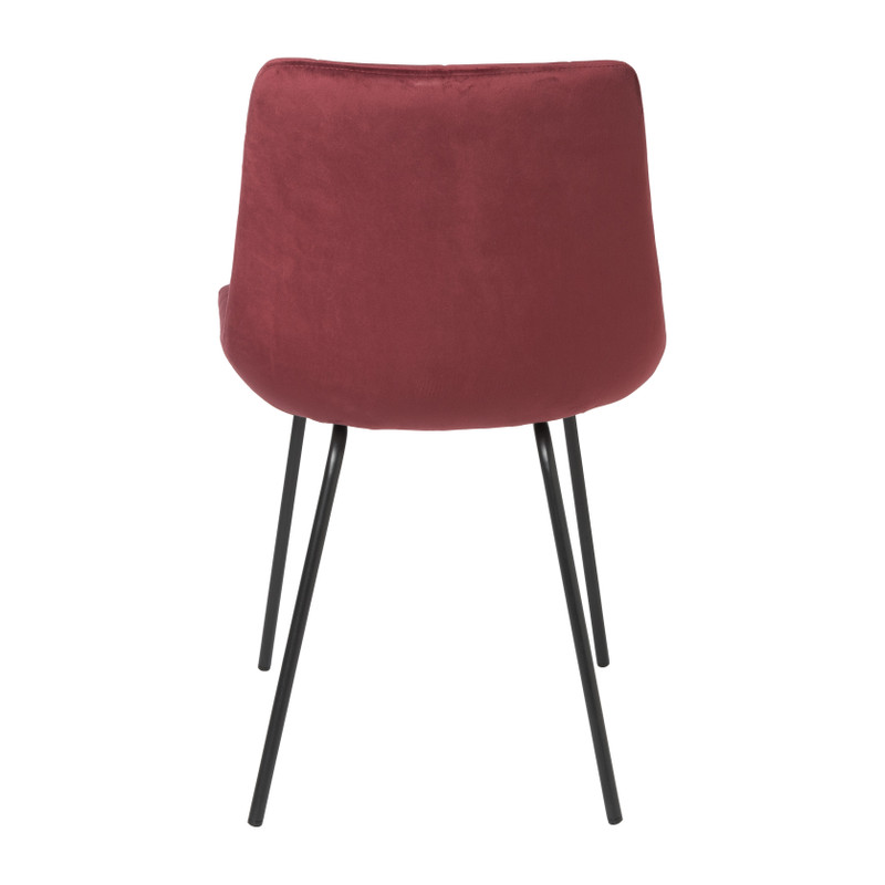 Eetkamerstoel velvet - rood - 79x50x44 cm