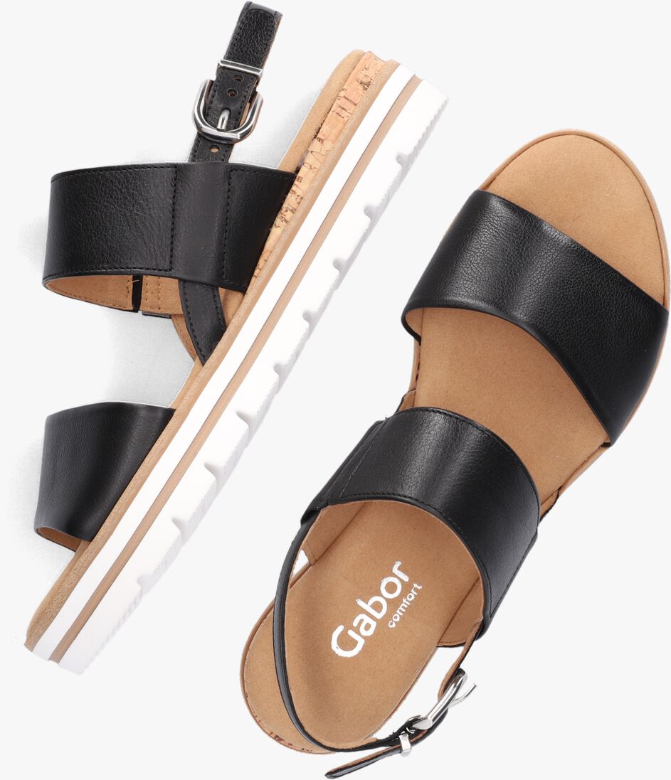 zwarte gabor platte sandalen 774.1
