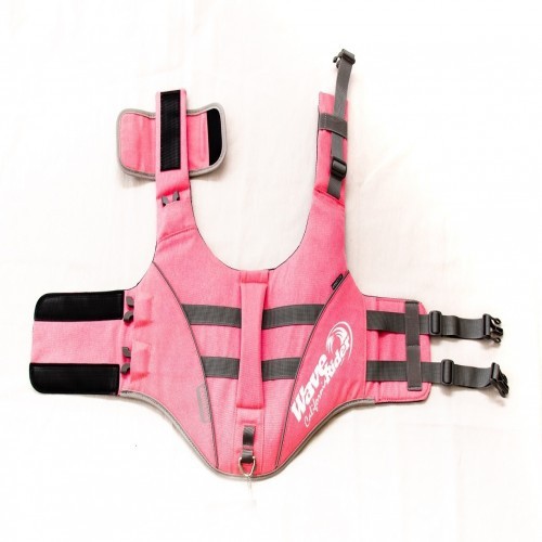 Colete salva-vidas rosa para cachorro