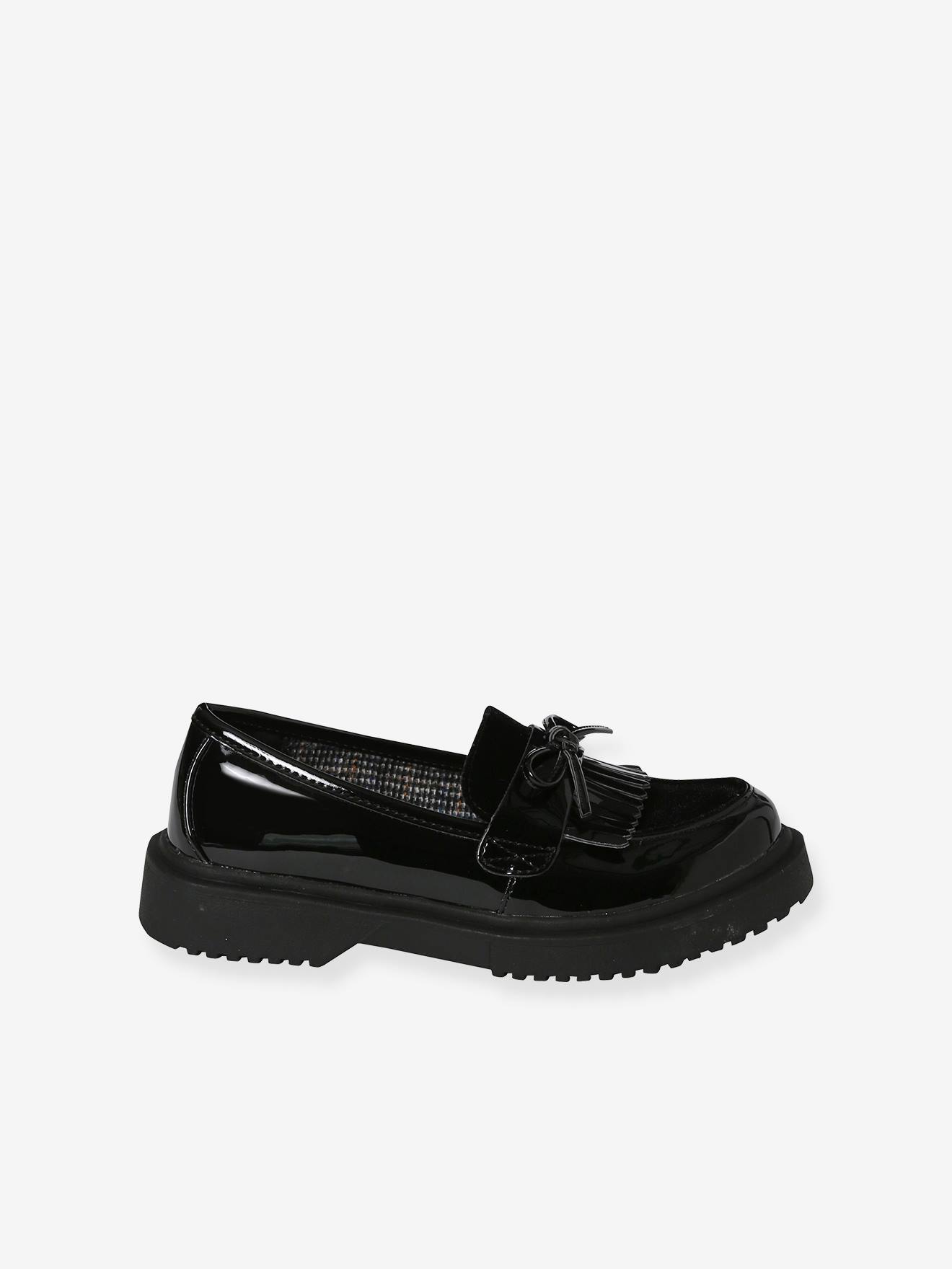 Mocassins Junior em verniz preto