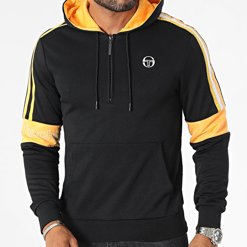 Sweat Capuche A Bandes Cross 40321 Noir