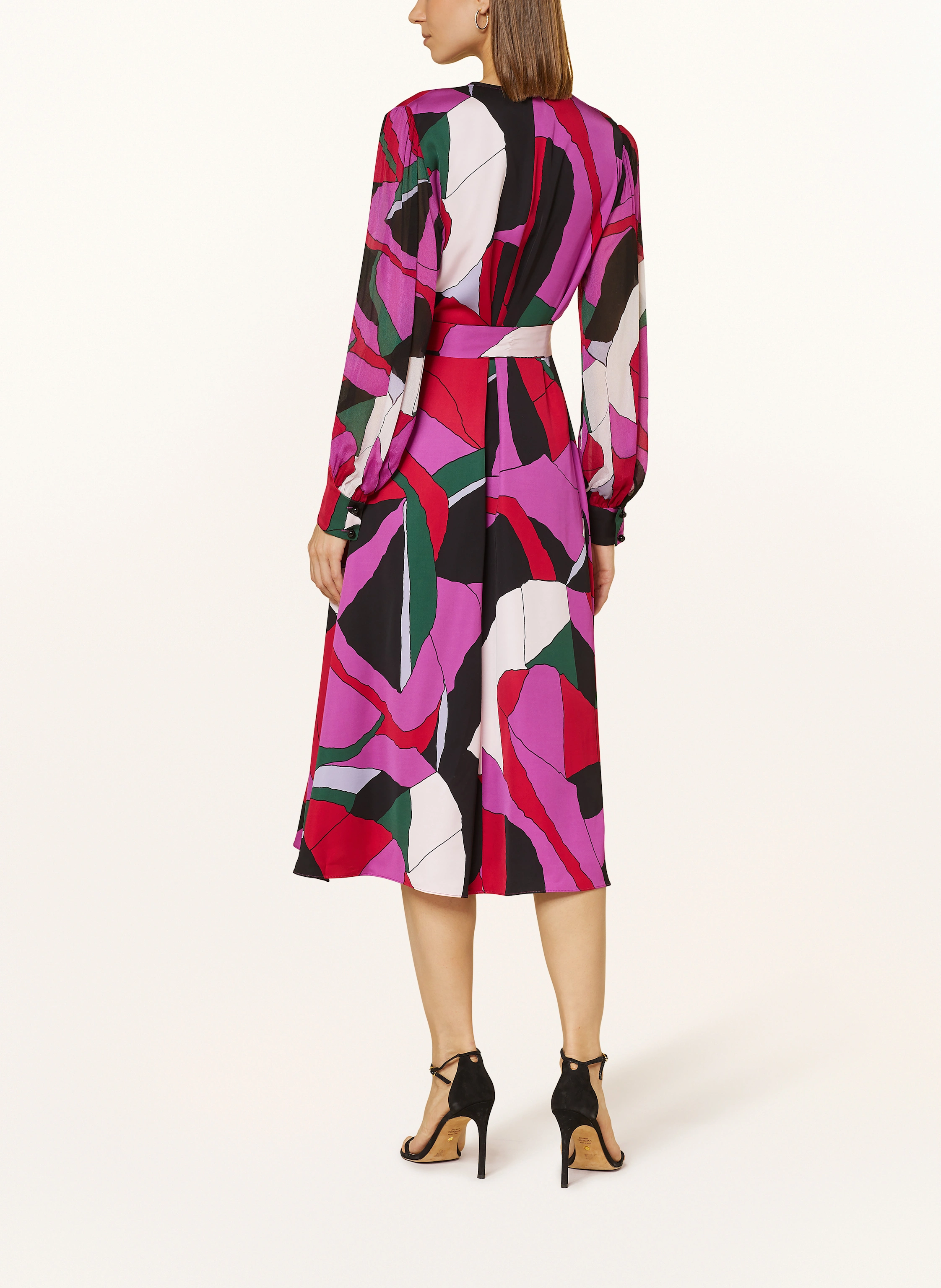 DIANE VON FURSTENBERG Satinkleid ABEL im Materialmix