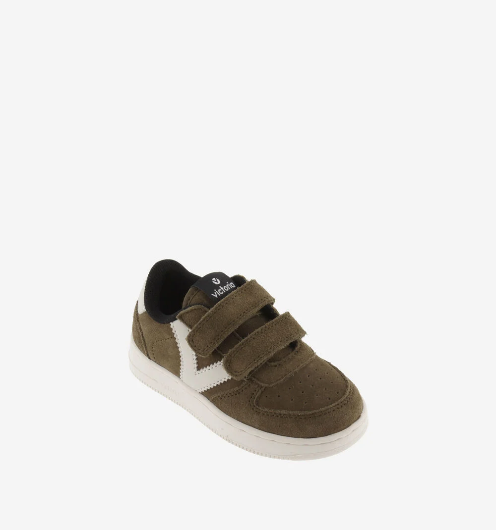 TIEMPO SPLIT LEATHER TRAINERSKAKI