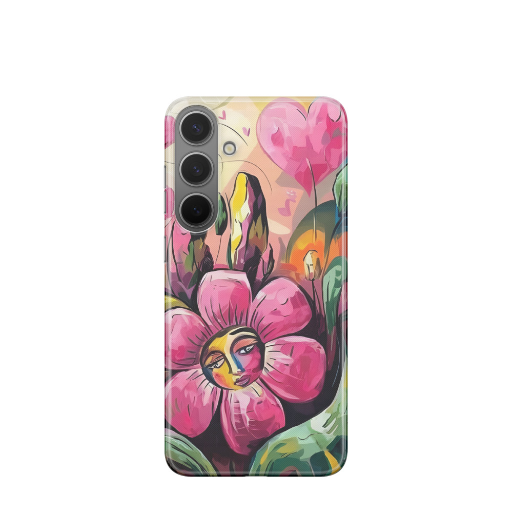 Samsung Galaxy S24 Plus Gummi Hülle Das Gesicht der Blume - Versch. Farben