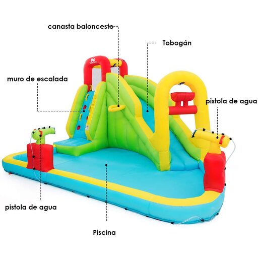Castelo inflável para parque aquático, centro de jogos, 400x335x230cm