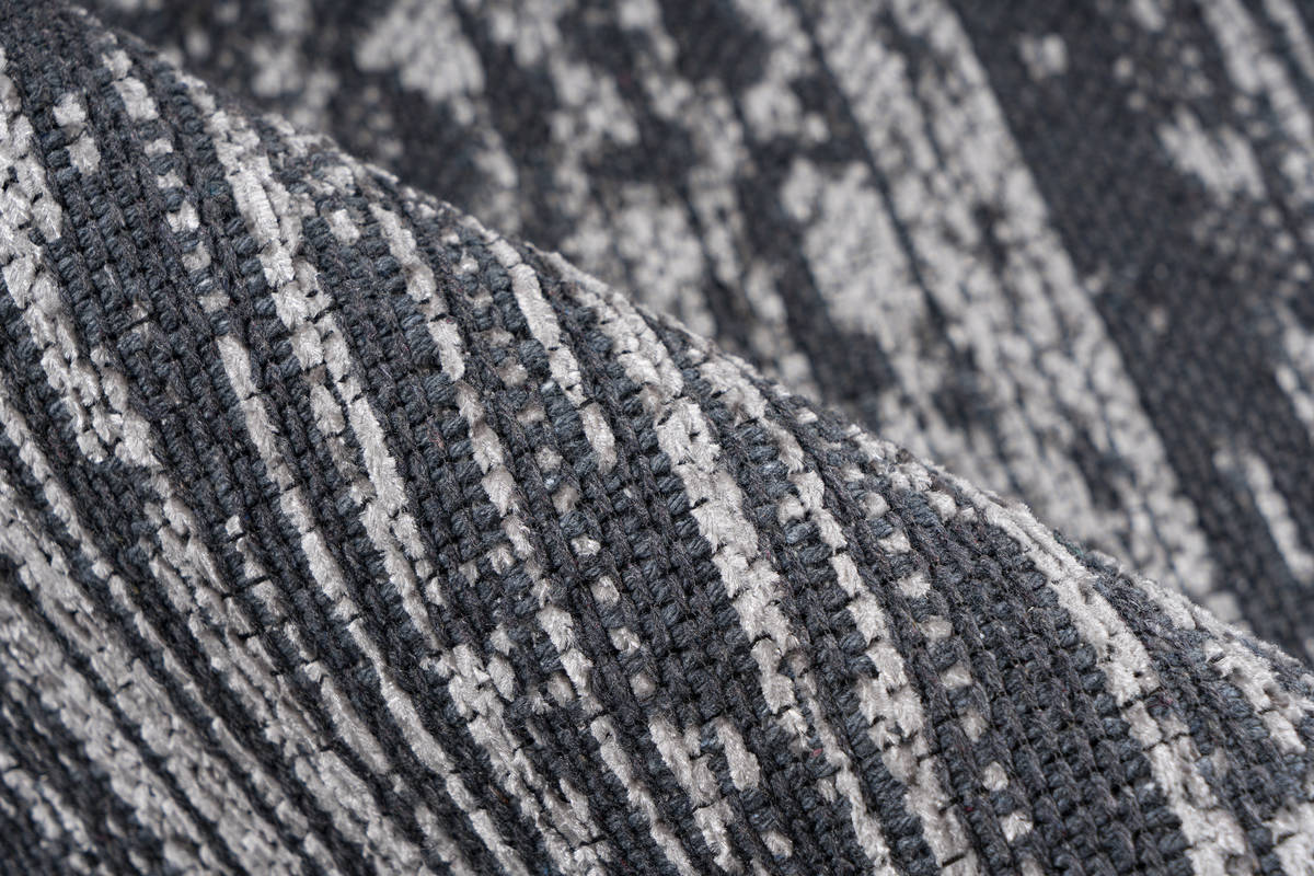 Flachgewebeteppich KALEVI 100 - grau - mit 3D-Struktur - 80x150 cm