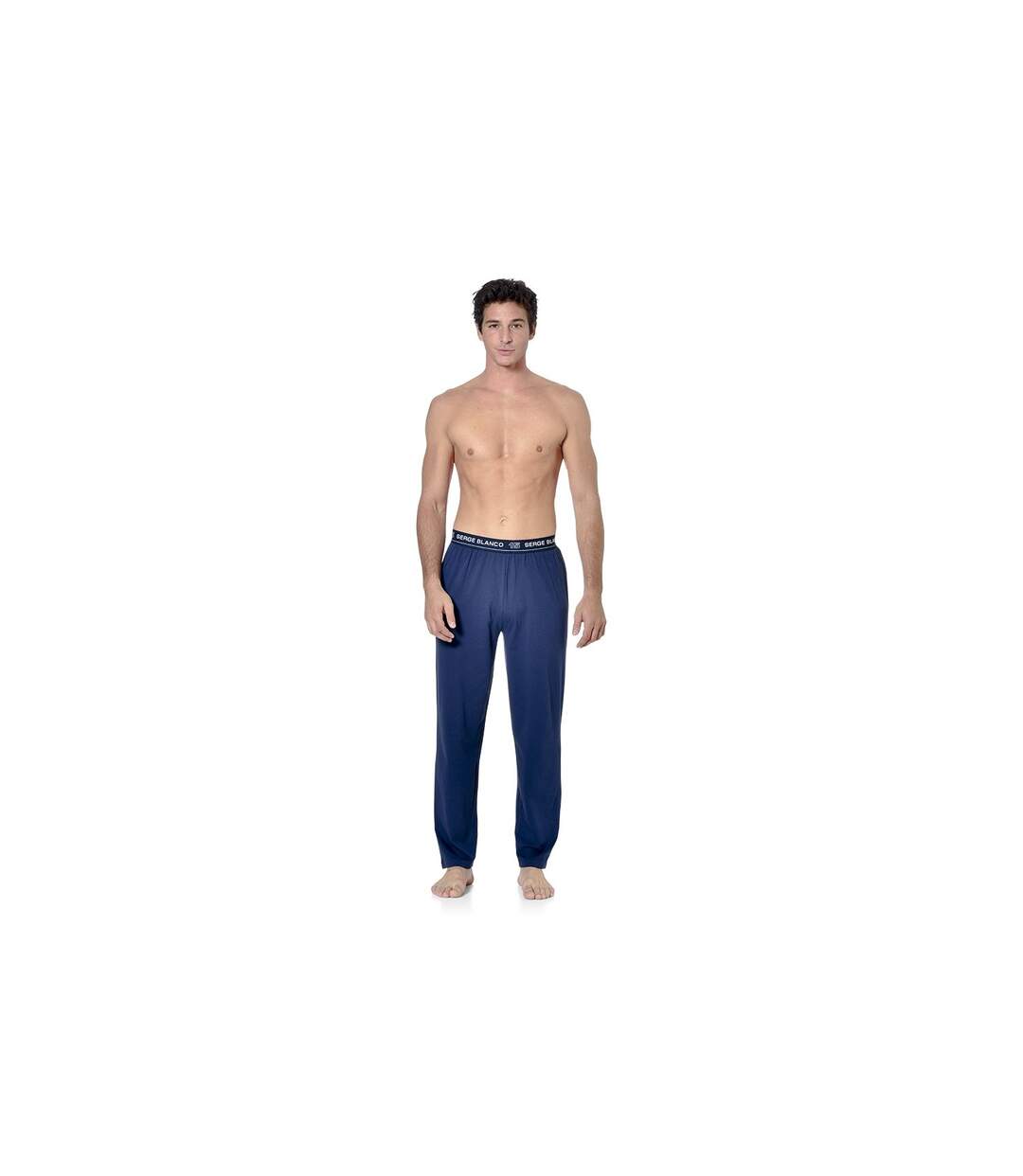 Ensemble pyjama long homme t-shirt col rond bicolore