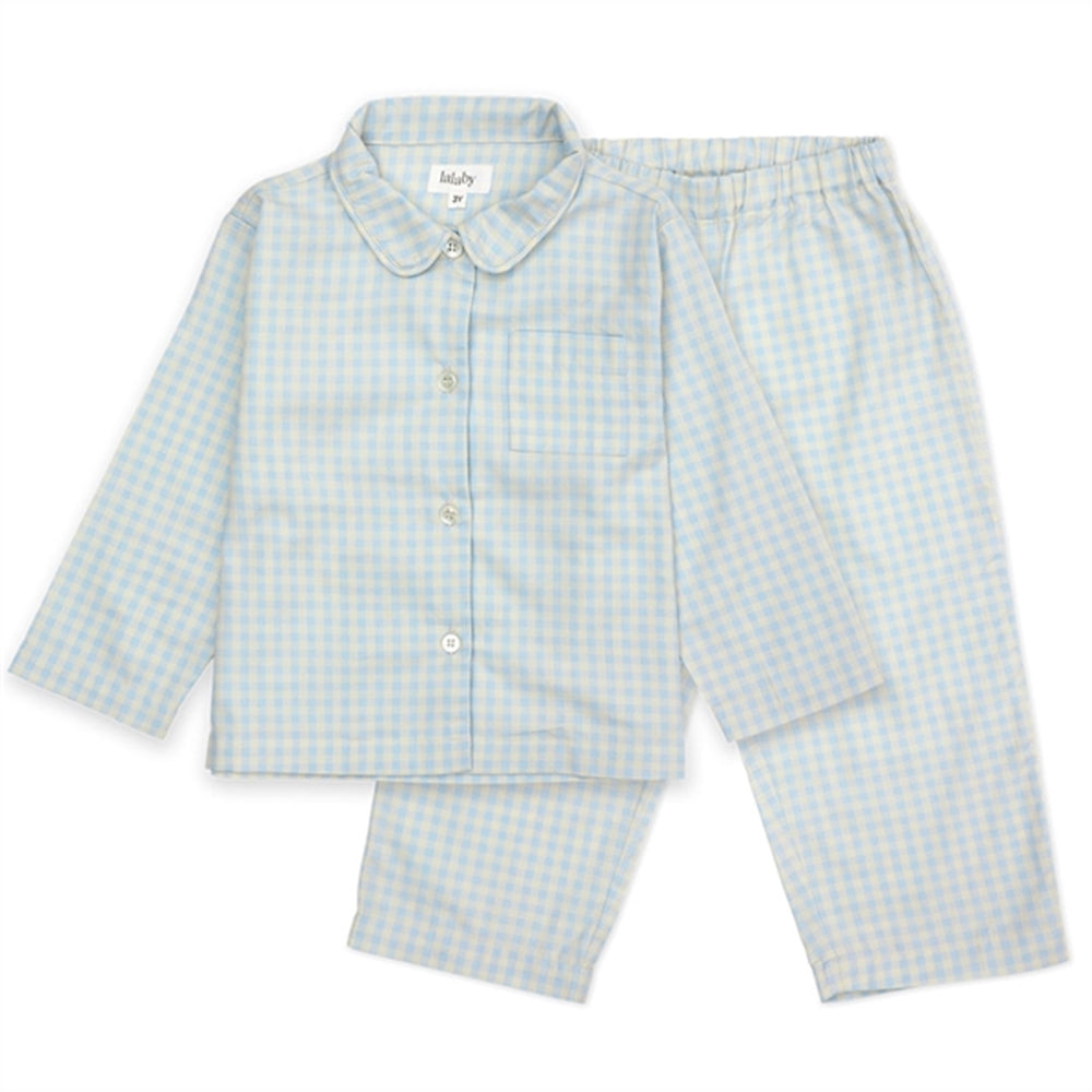 Blue Gingham Klassisk Pyjamas - Lalaby