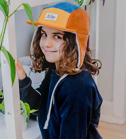 Lil'Boo Copenhagen Kappe - Corduroy - Yellow/Brown/Blue