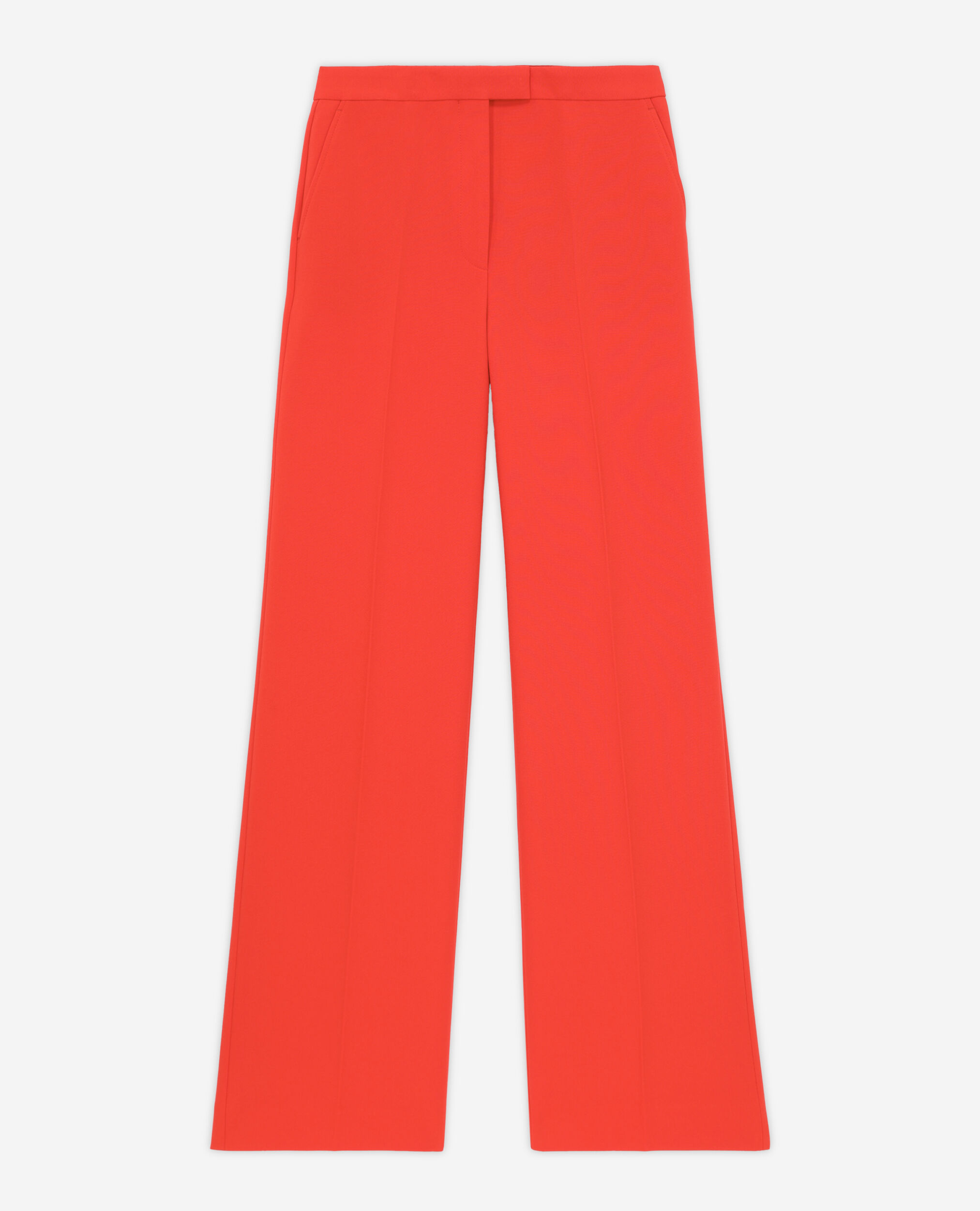 Pantalon tailleur orange en crêpe