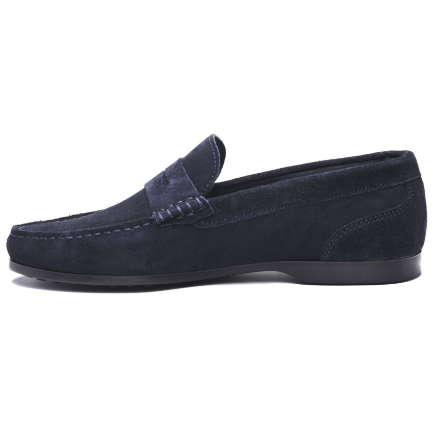 BYRON SUEDE Blue Navy MOCASSIN-Mocassin pour homme en cuir suede