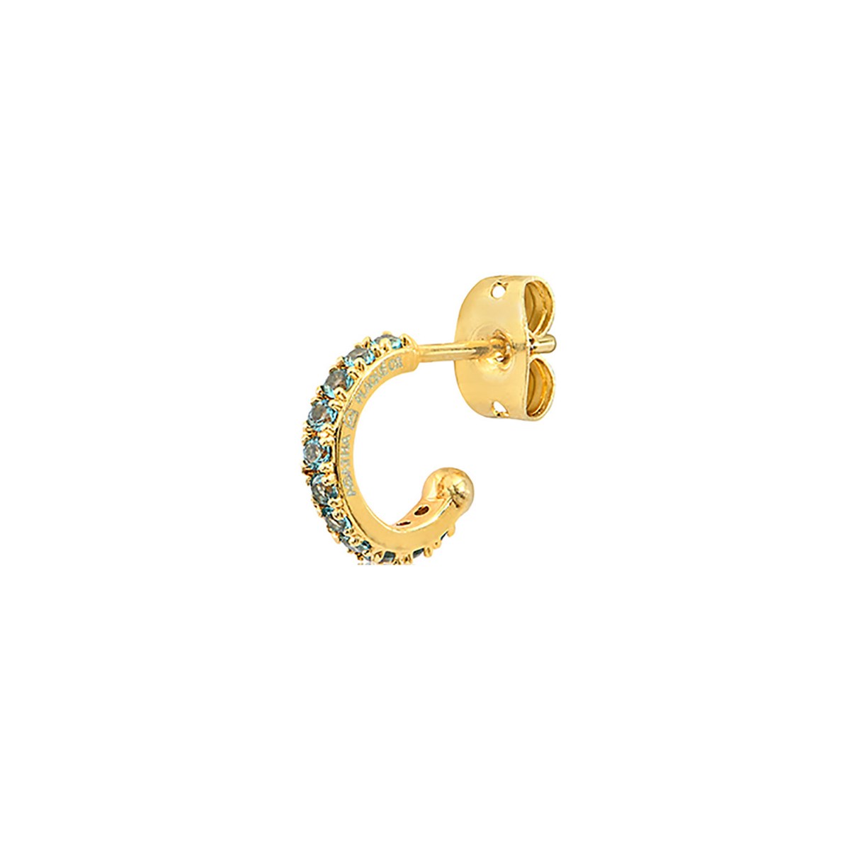 Piercing créole Agatha Pava tuquoise doré