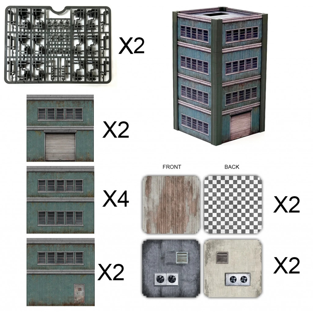 Metropolis Cityscape Two Small Steel Buildings