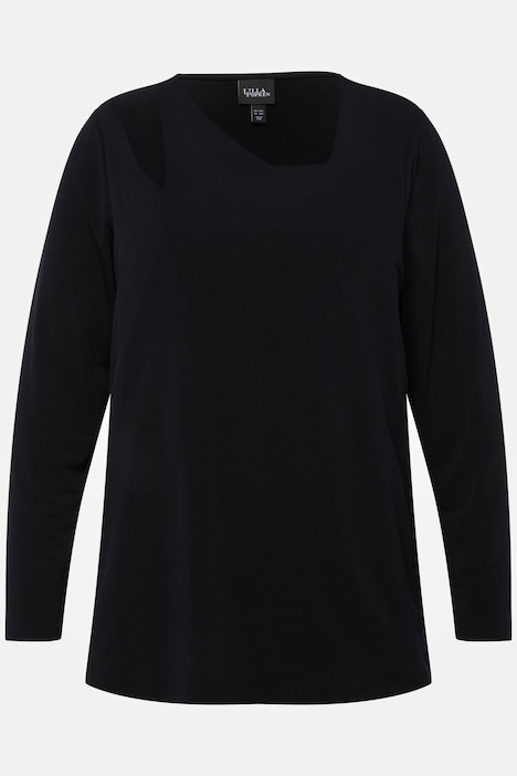 Shirt, Cut-Out, asymmetrischer Ausschnitt, Langarm