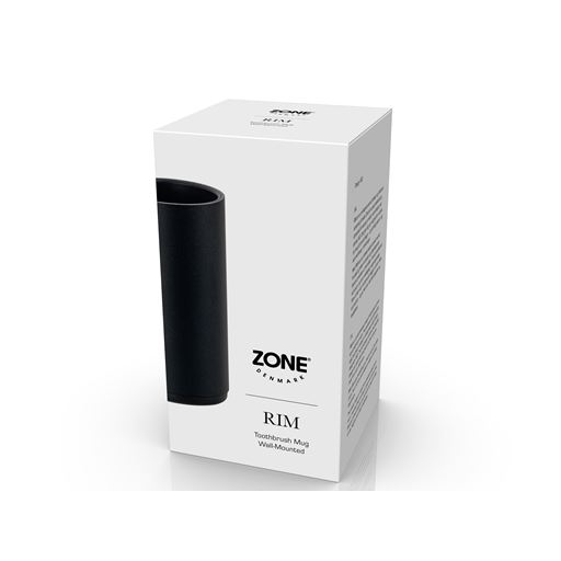 Zone Rim Vægophængt Tandbørstekrus, Black