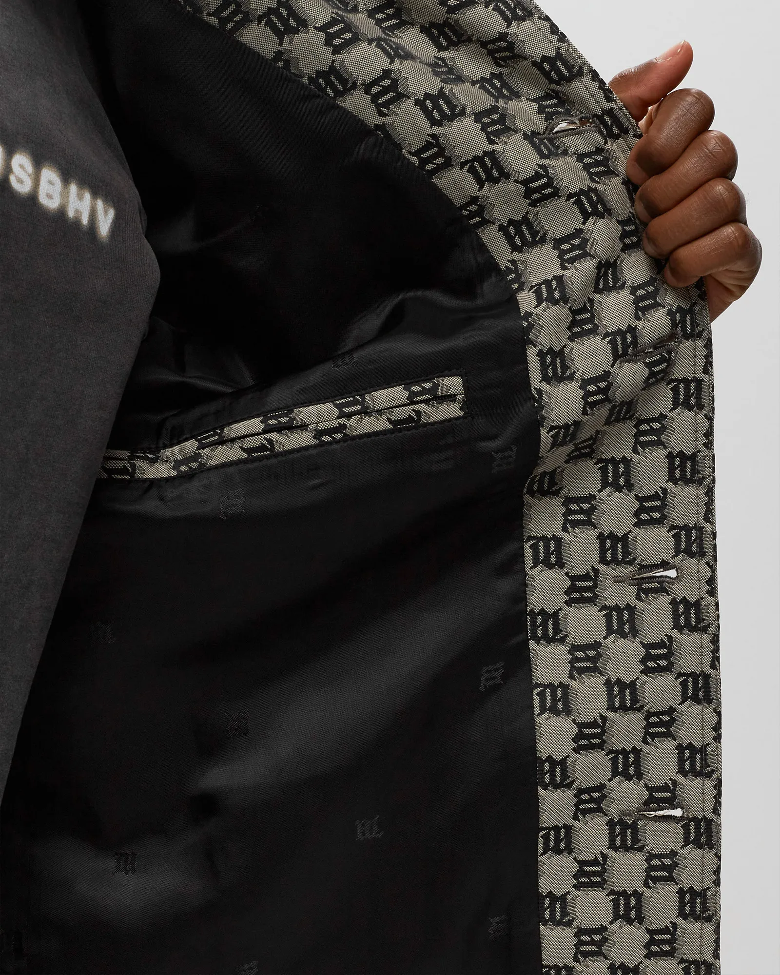 MISBHV JACQUARD CANVAS MONOGRAM TRUCKER JACKET