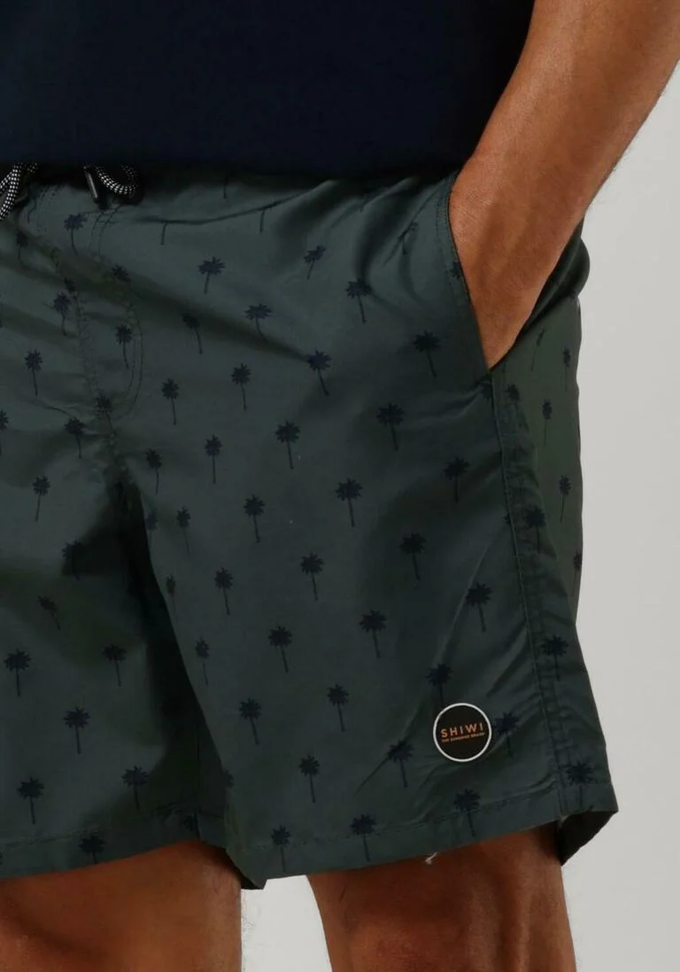 SHIWI groene shiwi  men swimshort scratched shiwi palm