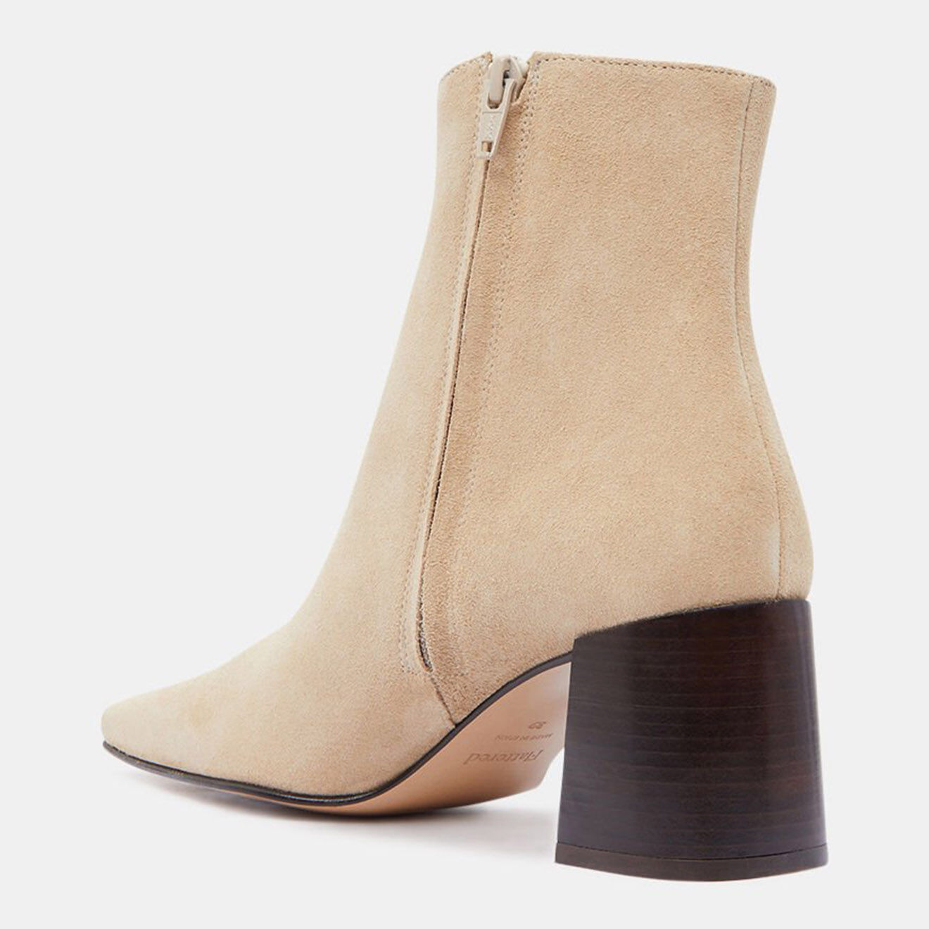 Flattered Bottines en Velours de Cuir beiges - Talon 7 cm