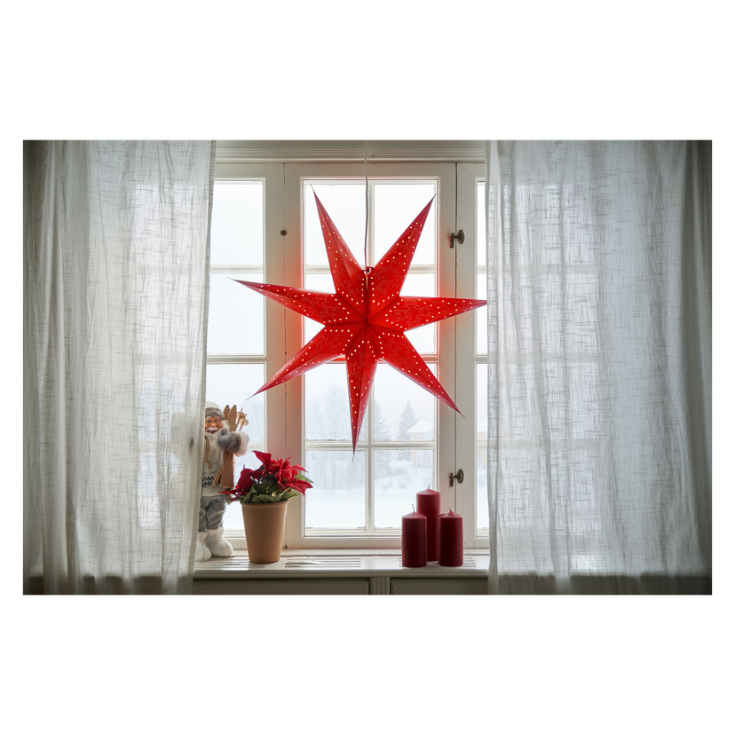 Rød adventsstjerne Ø75 cm E14