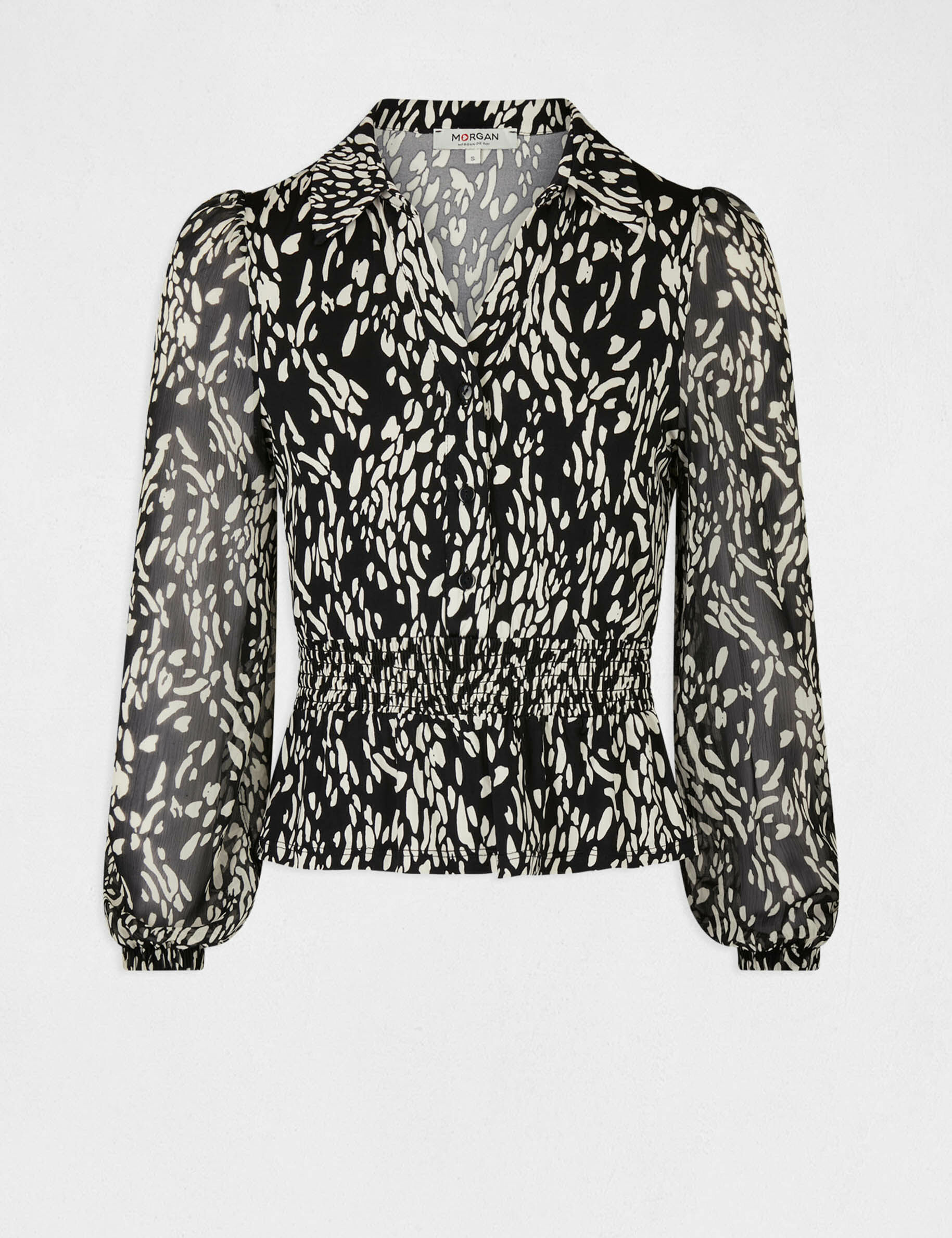 T-shirt manches longues imprimé abstrait multico femme - multico