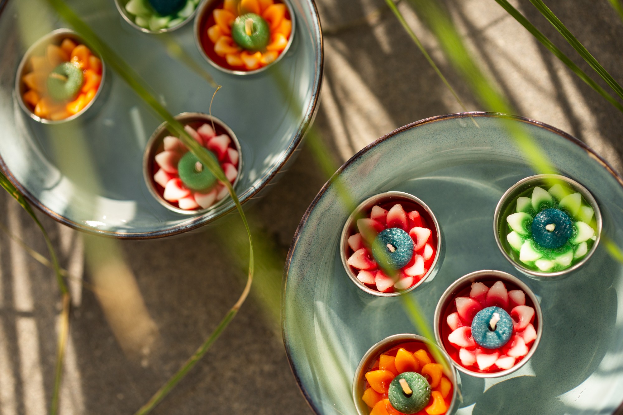 10er Teelichter-Set 'Sunflower-Mix', multicolor von fischer's lagerhaus