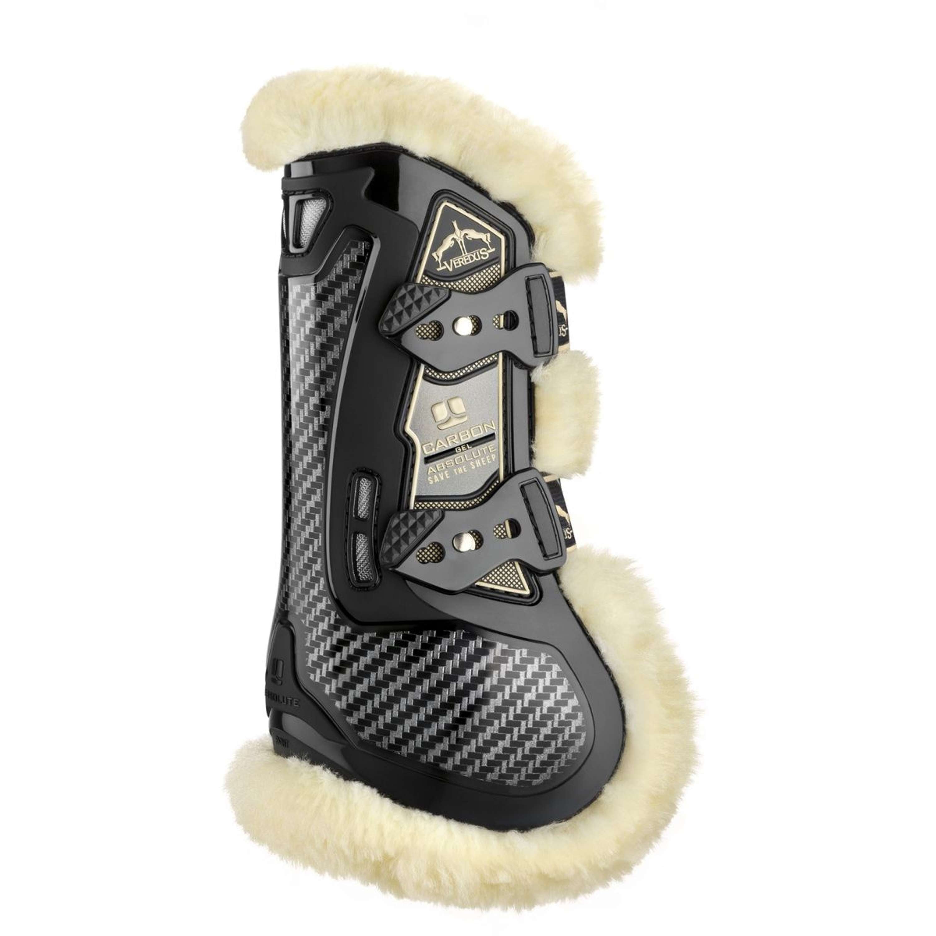 Veredus Peesbeschermers Carbon Gel Absolute Save the Sheep Front Zwart