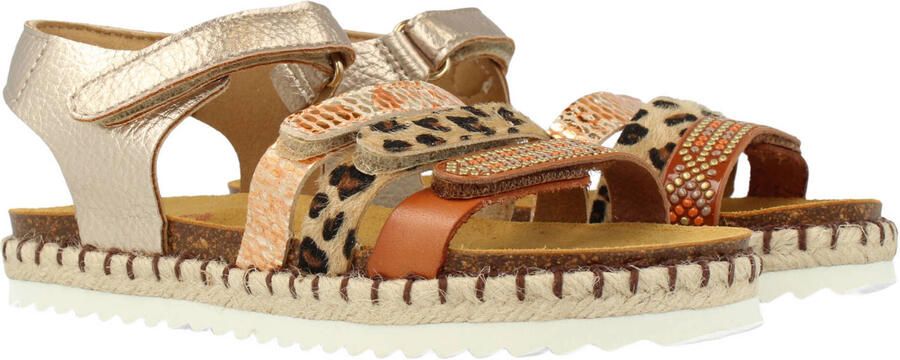 Develab sandalen goud panterprint