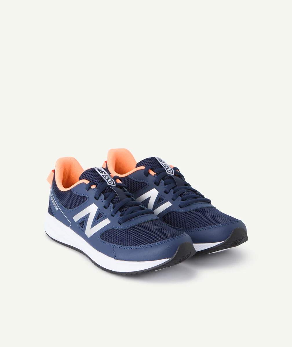 NEW BALANCEBASKETS ENFANT À LACETS 570 BLEU ET ORANGE