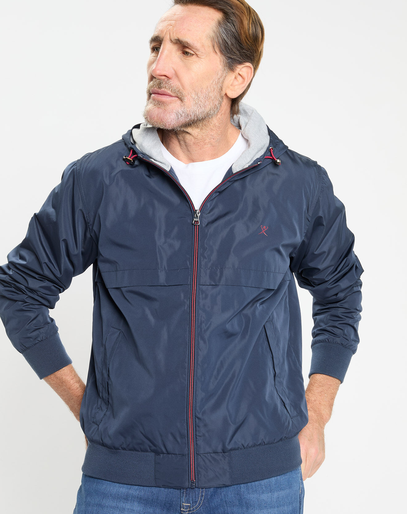 Hackett London Blouson à capuche Sport bleu